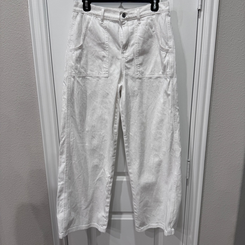 American Eagle Outfitters white denim wide leg jeans